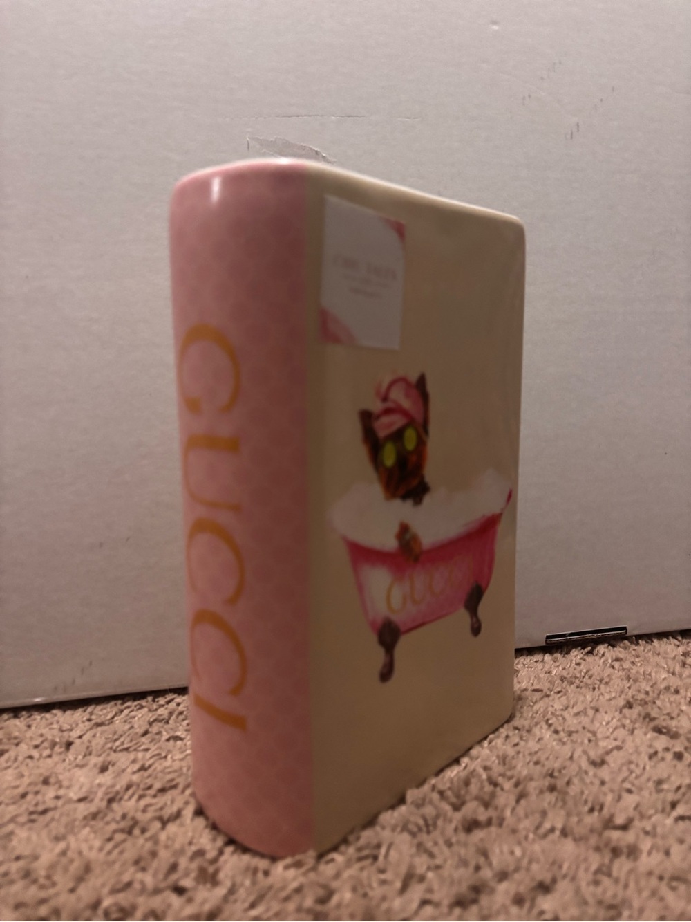 Gucci pink & cream book shaped vase #book #vase